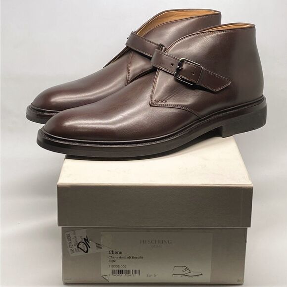 HESCHUNG Chene Leather Monk Strap Ankle Boot UK size 9/us size 10 - Picture 11 of 13